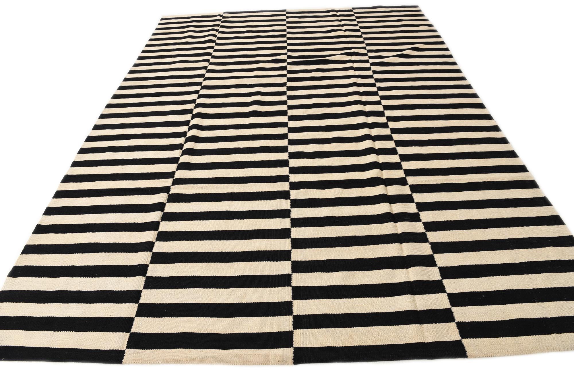 8' 2 x 11' 1 Hand Woven Kilim Modern Wool Rug