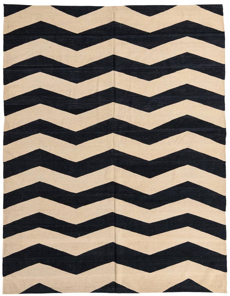 Detail image of 6' 10 x 9' 6 Hand Woven Kilim Modern Wool Rug