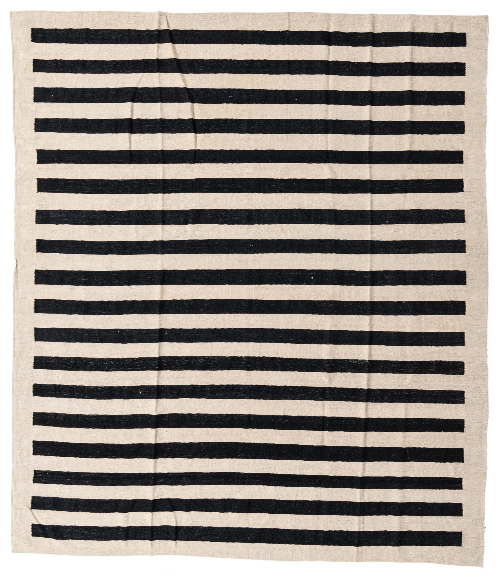 8' 3 x 9' 7 Hand Woven Kilim Modern Wool Rug