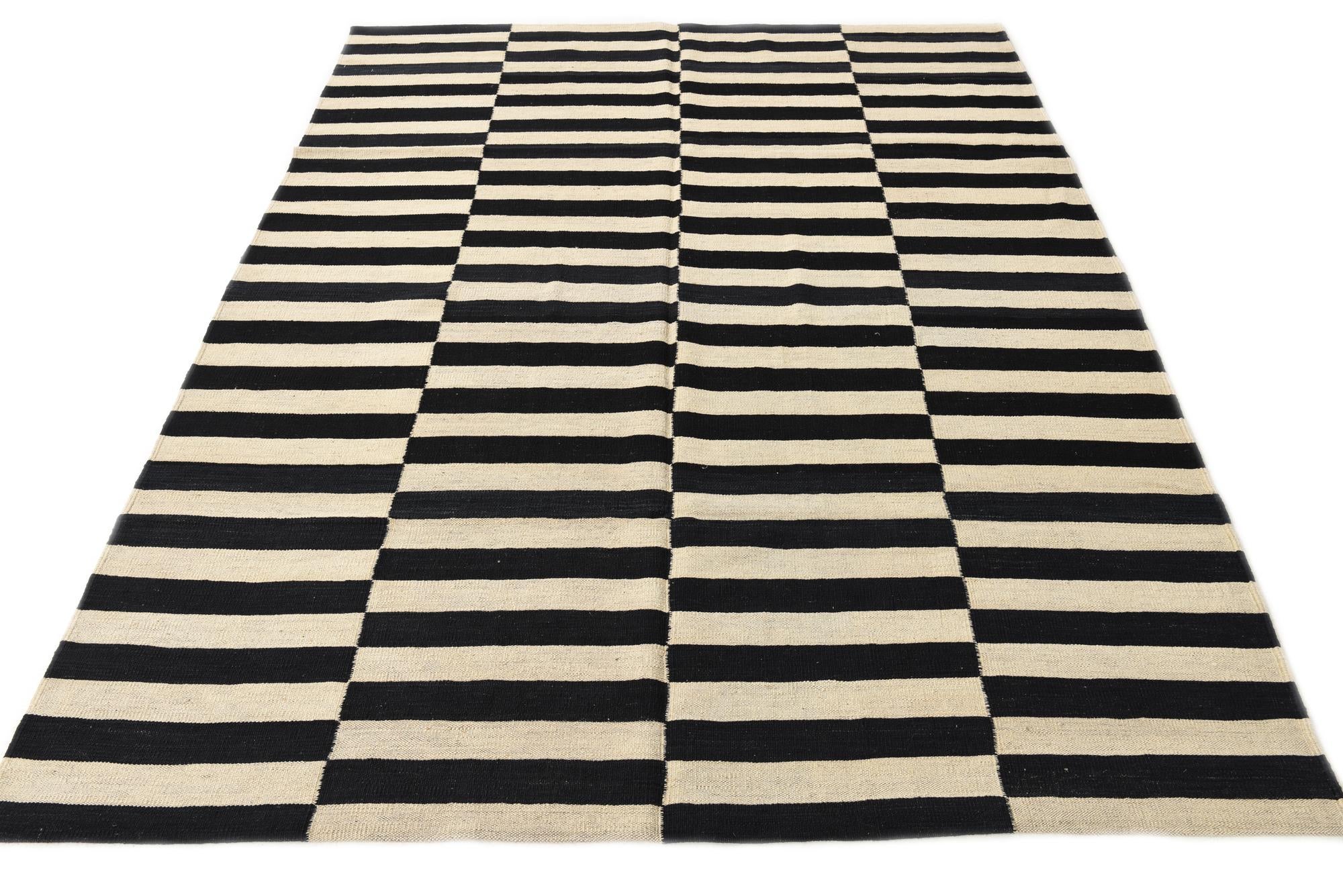 5' 10 x 7' 8 Hand Woven Kilim Modern Wool Rug