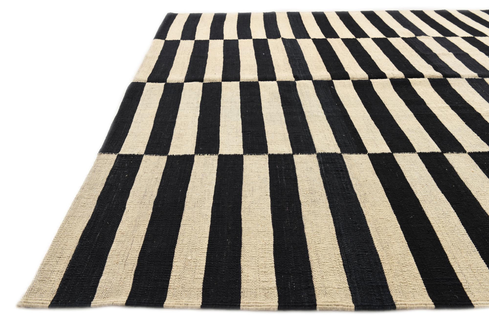 5' 10 x 7' 8 Hand Woven Kilim Modern Wool Rug