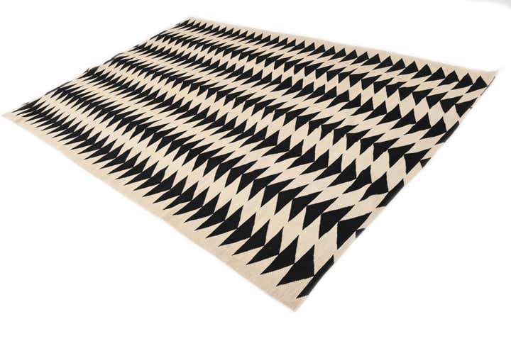 6' 8 x 9' 6 Hand Woven Kilim Modern Wool Rug