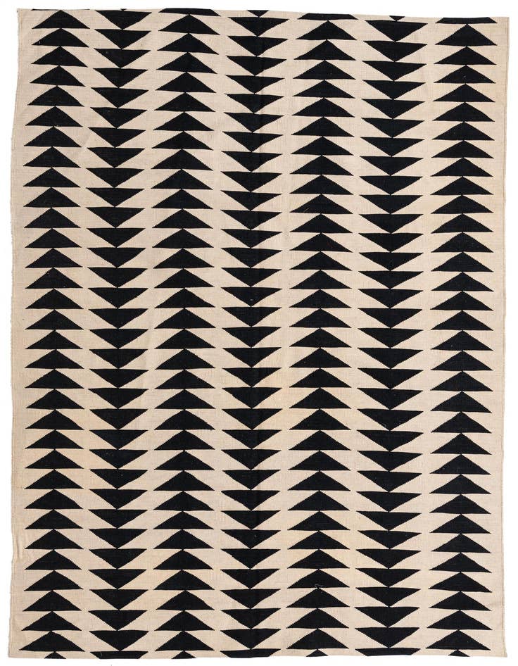 Detail image of 6' 8 x 9' 6 Hand Woven Kilim Modern Wool Rug