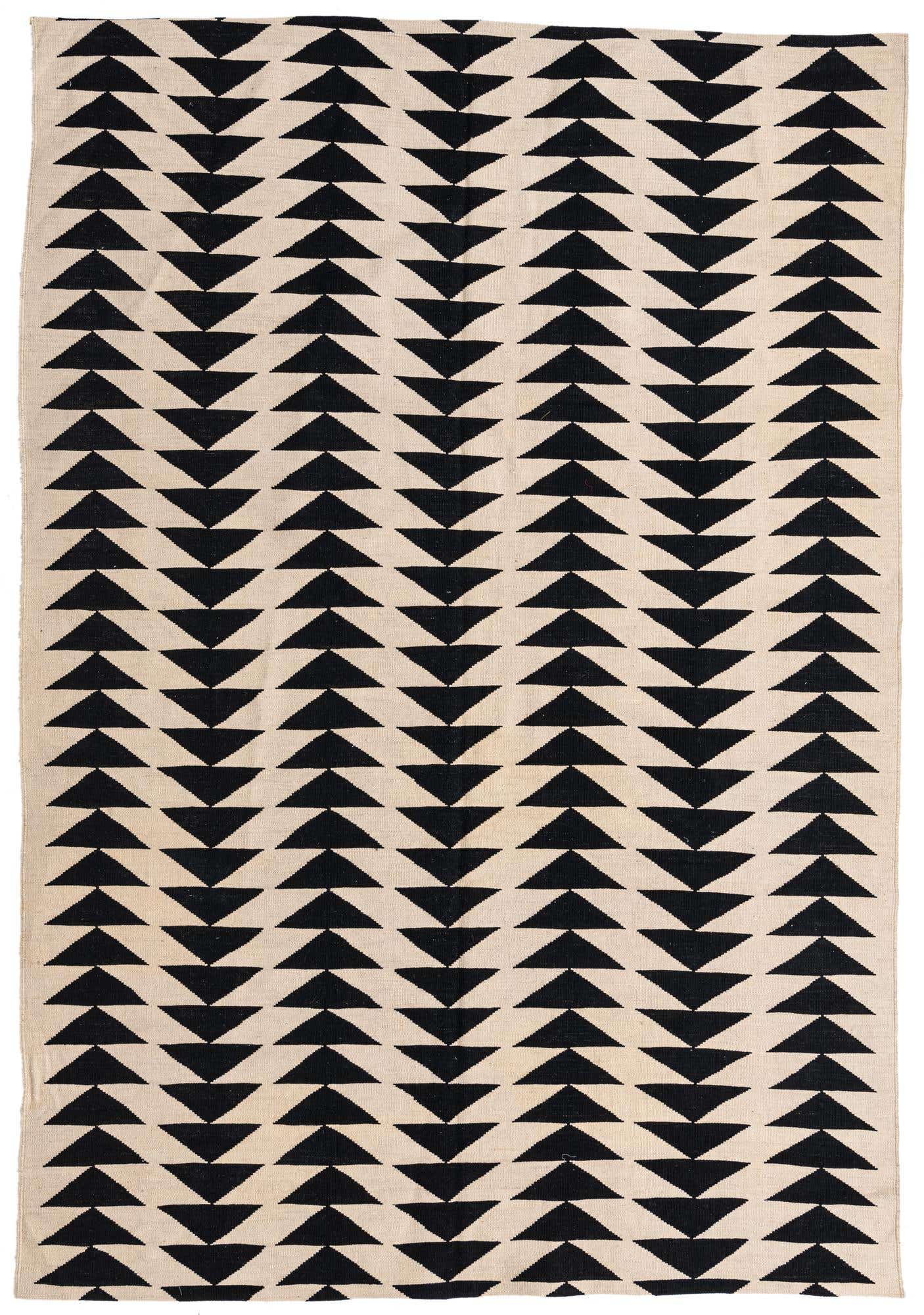 6' 8 x 9' 6 Hand Woven Kilim Modern Wool Rug