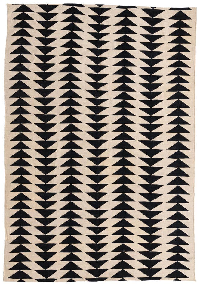 Detail image of 6' 8 x 9' 6 Hand Woven Kilim Modern Wool Rug