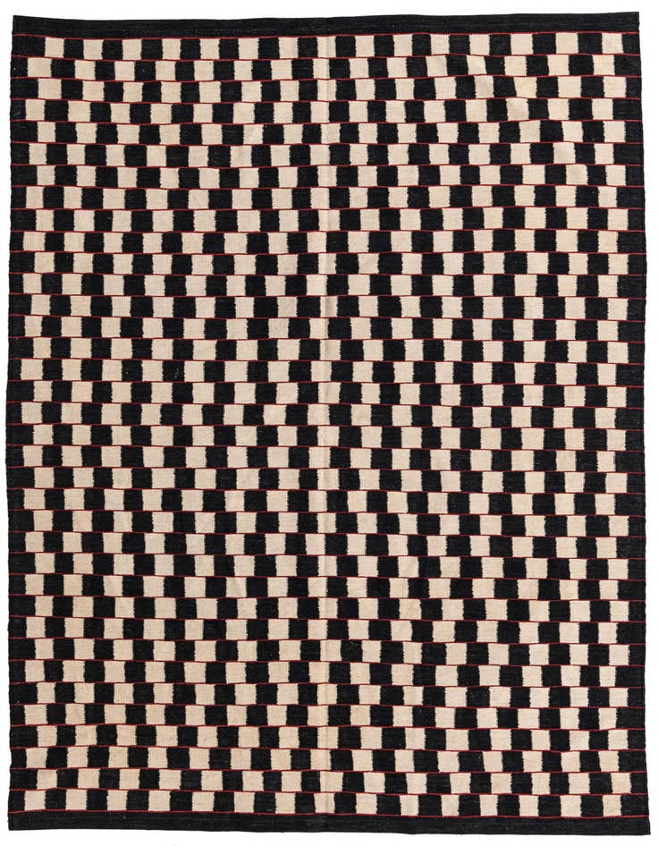 Detail image of 6' 8 x 9' 7 Hand Woven Kilim Modern Wool Rug