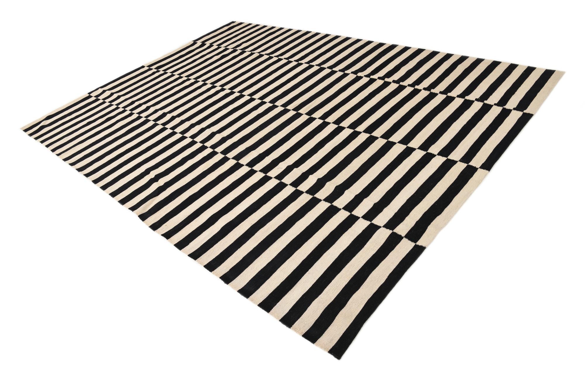8' 2 x 11' 2 Hand Woven Kilim Modern Wool Rug