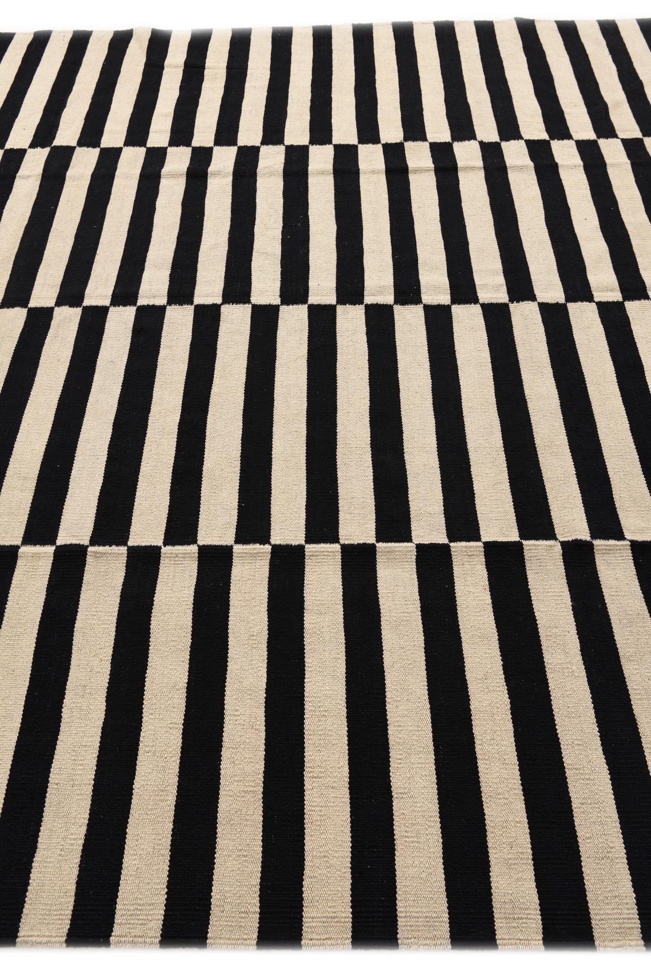 8' 2 x 11' 2 Hand Woven Kilim Modern Wool Rug