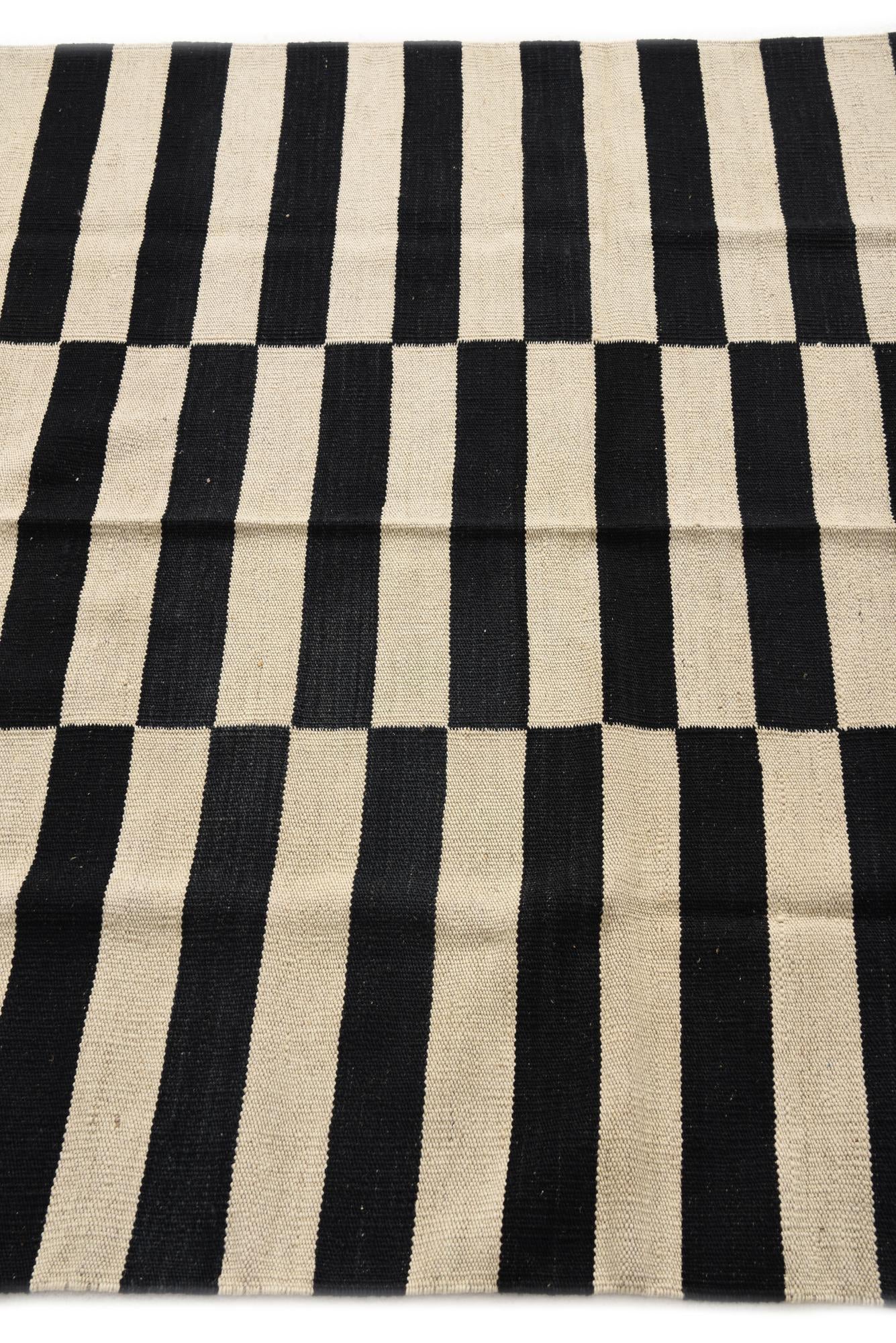 4' 2 x 5' 10 Hand Woven Kilim Modern Wool Rug