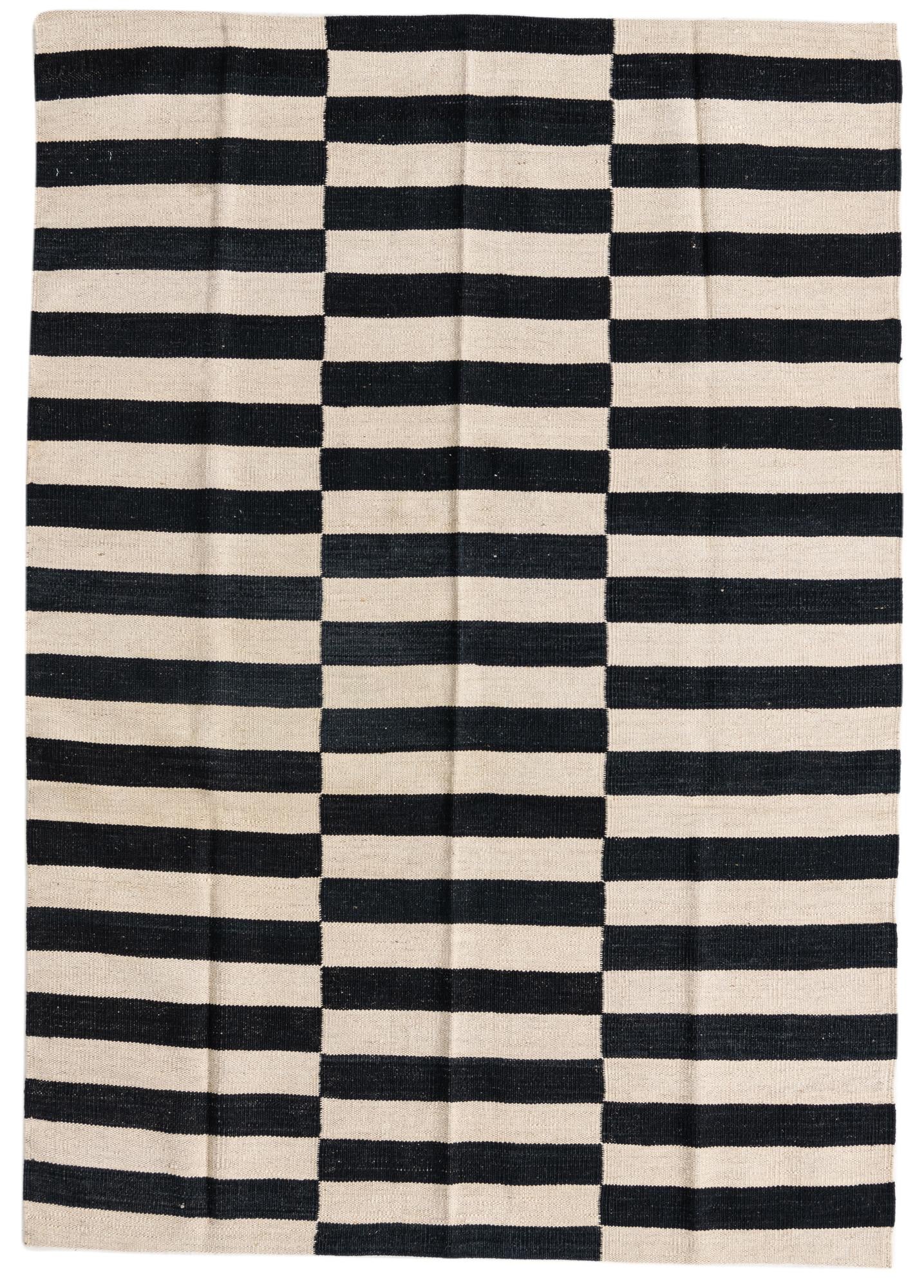 4' 2 x 5' 10 Hand Woven Kilim Modern Wool Rug