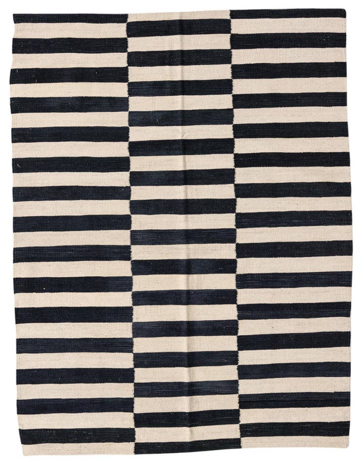 Detail image of 4' 2 x 5' 10 Hand Woven Kilim Modern Wool Rug