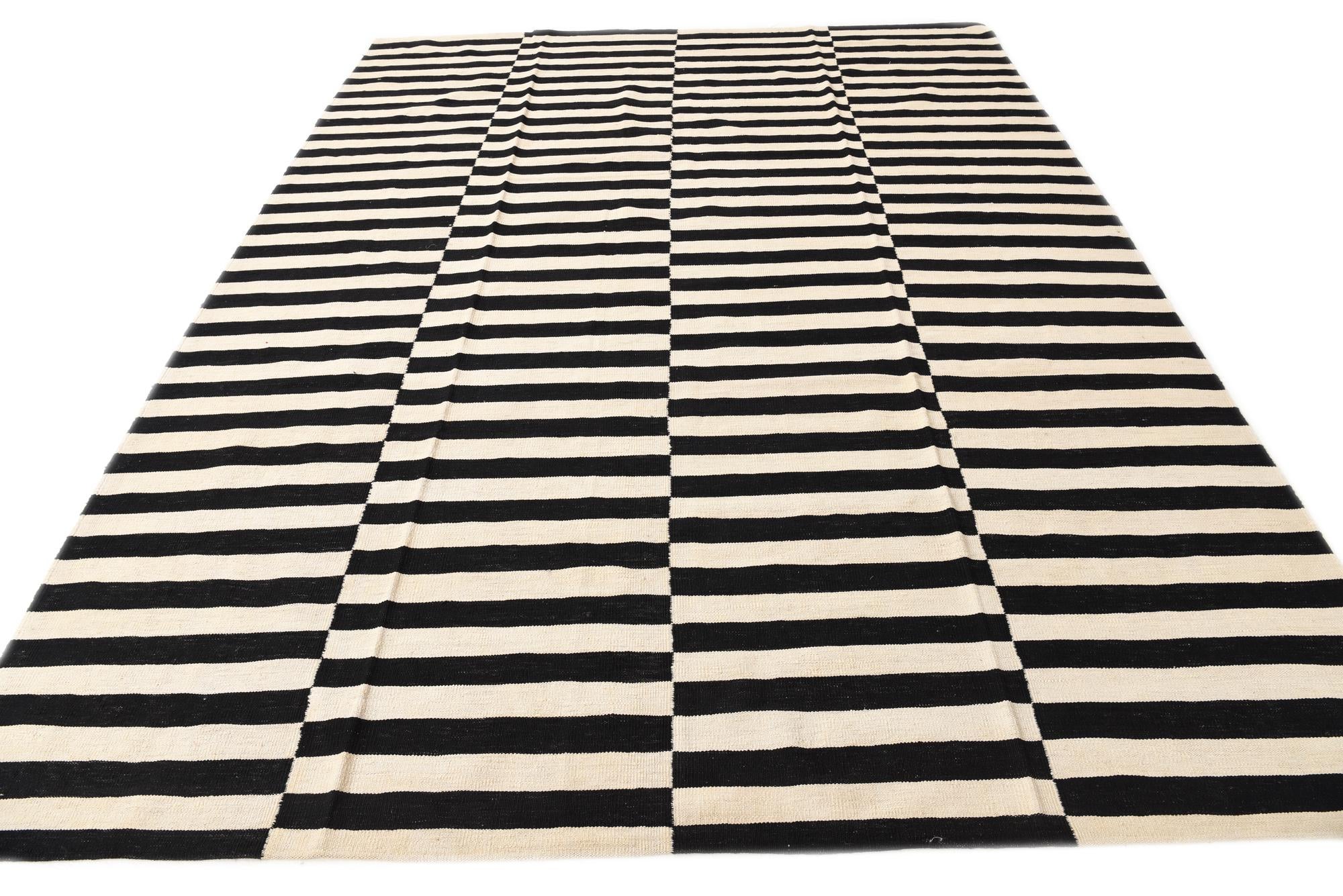 8' 6 x 11' 2 Hand Woven Kilim Modern Wool Rug