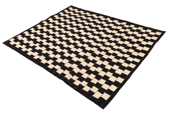4' 11 x 6' 5 Hand Woven Kilim Modern Wool Rug