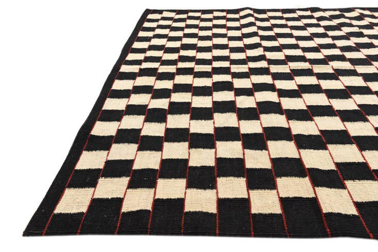 Detail image of 4' 11 x 6' 5 Hand Woven Kilim Modern Wool Rug