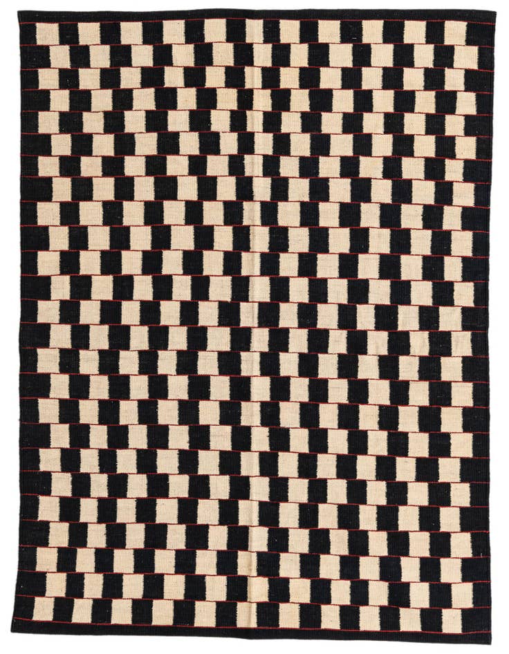 Detail image of 4' 11 x 6' 5 Hand Woven Kilim Modern Wool Rug