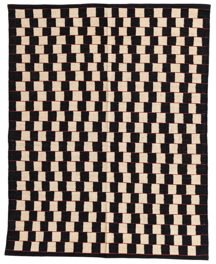 4' 11 x 6' 5 Hand Woven Kilim Modern Wool Rug