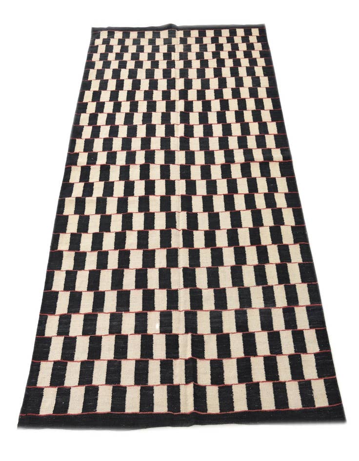 Detail image of 4' 9 x 6' 2  Hand Woven Kilim Modern Wool Rug