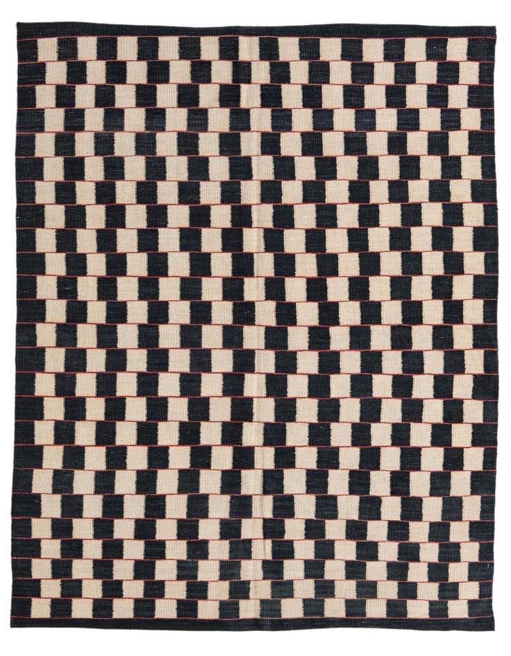 Detail image of 4' 9 x 6' 2 Hand Woven Kilim Modern Wool Rug