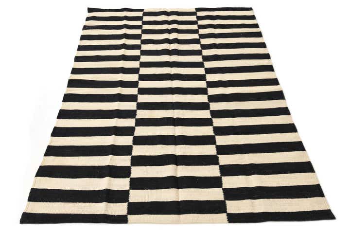 4' 1 x 5' 10 Hand Woven Kilim Modern Wool Rug