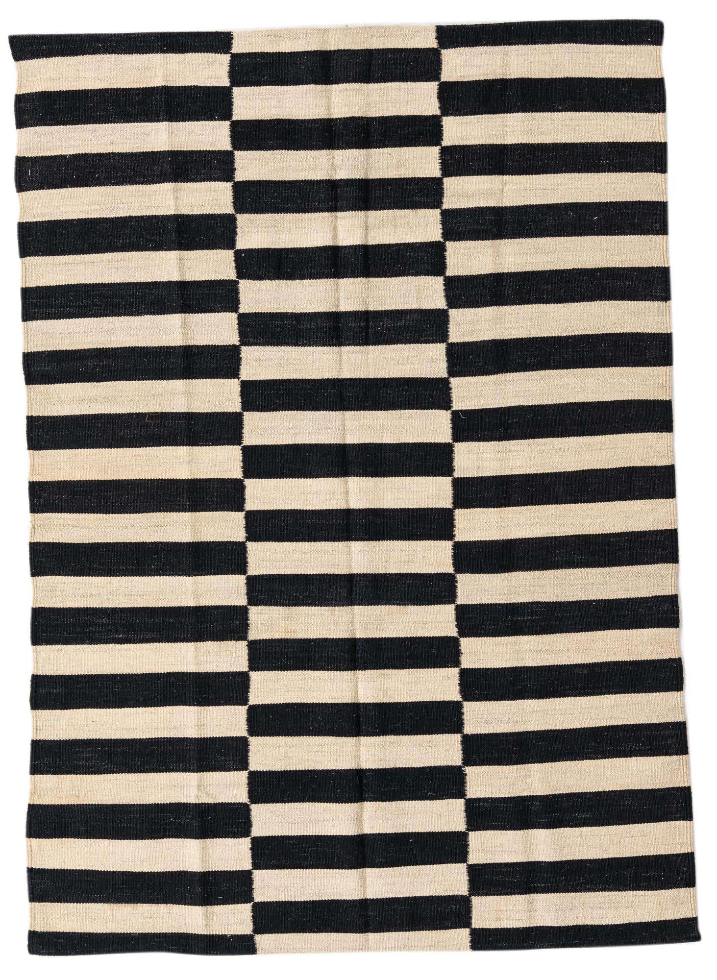 4' 1 x 5' 10 Hand Woven Kilim Modern Wool Rug