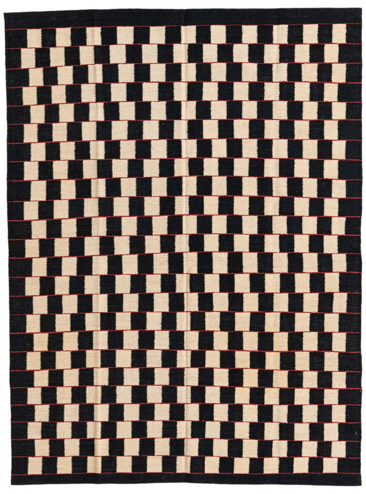 4' 9 x 6' 5 Hand Woven Kilim Modern Wool Rug