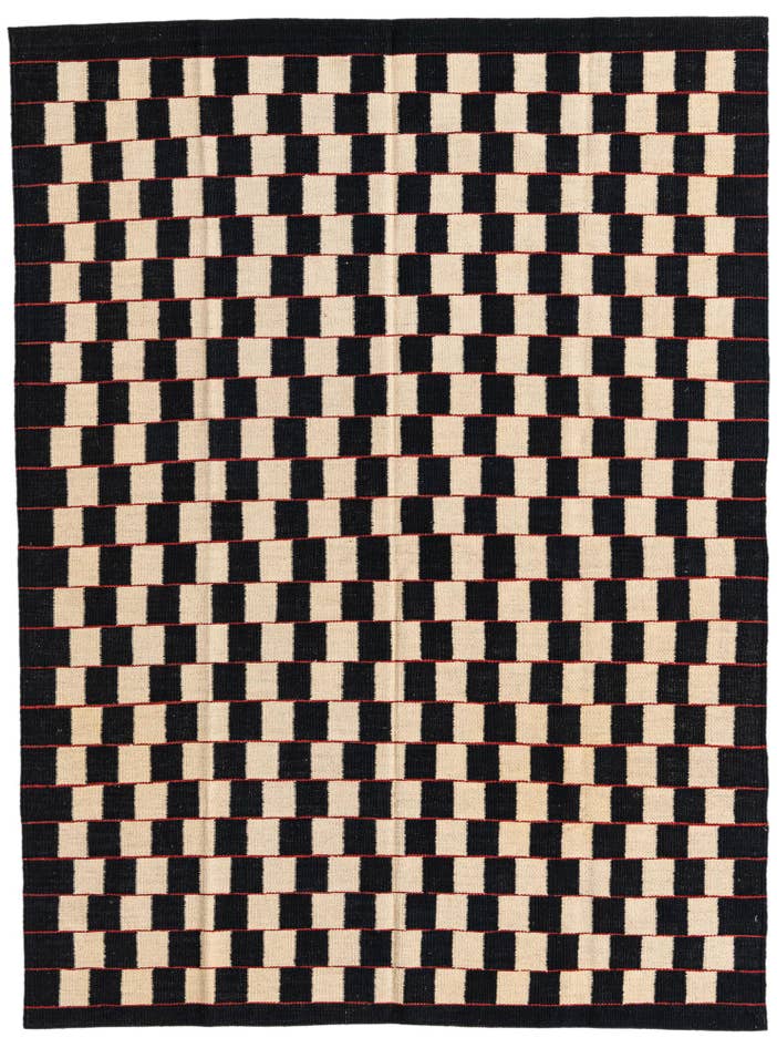 Detail image of 4' 9 x 6' 5 Hand Woven Kilim Modern Wool Rug
