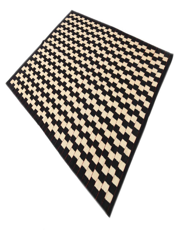 Detail image of 5' 8 x 7' 7  Hand Woven Kilim Modern Wool Rug