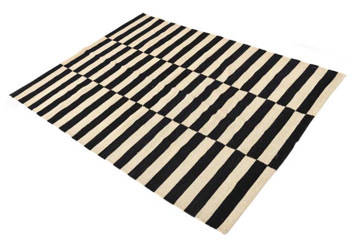 4' 3 x 5' 10 Hand Woven Kilim Modern Wool Rug