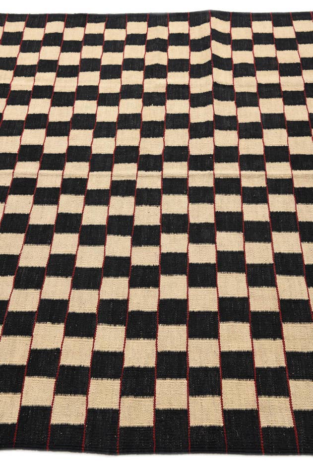 Detail image of 5' x 6' 3 Hand Woven Kilim Modern Wool Rug
