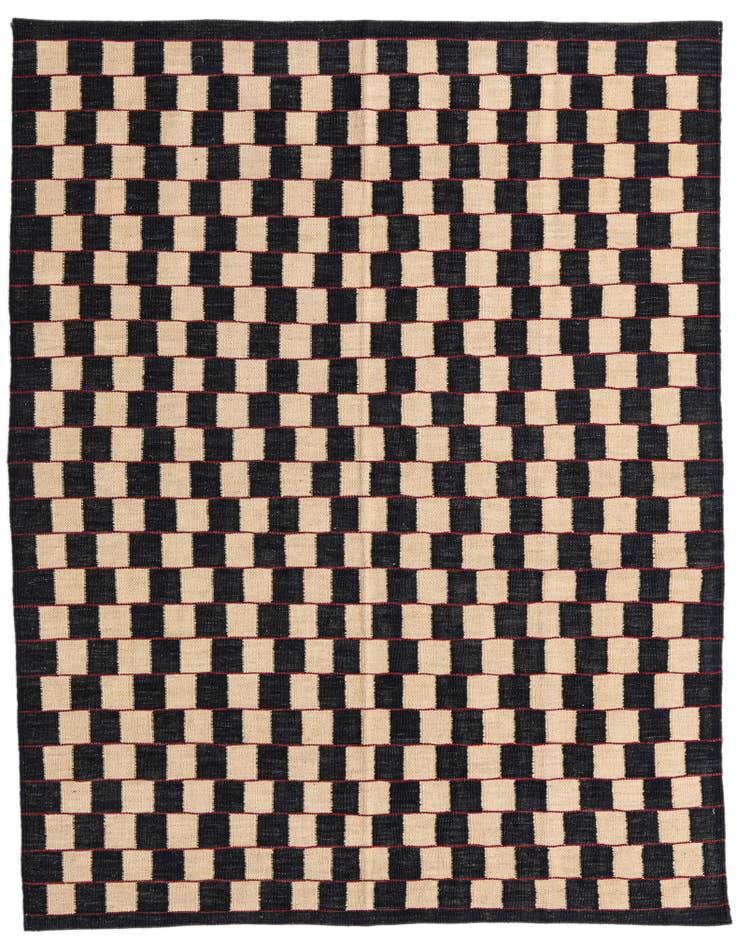 Detail image of 5' x 6' 3 Hand Woven Kilim Modern Wool Rug