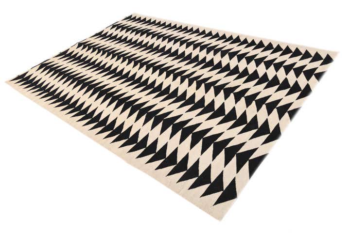 6' 7 x 9' 5 Hand Woven Kilim Modern Wool Rug