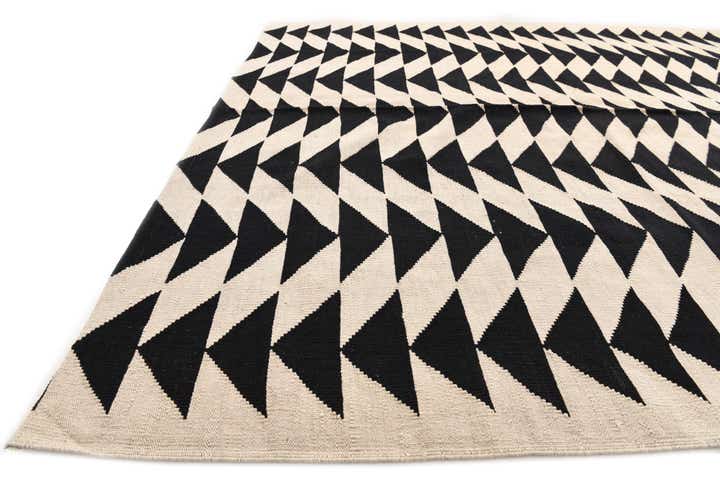 6' 7 x 9' 5 Hand Woven Kilim Modern Wool Rug