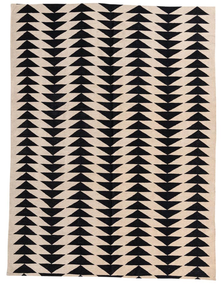 Detail image of 6' 7 x 9' 5 Hand Woven Kilim Modern Wool Rug