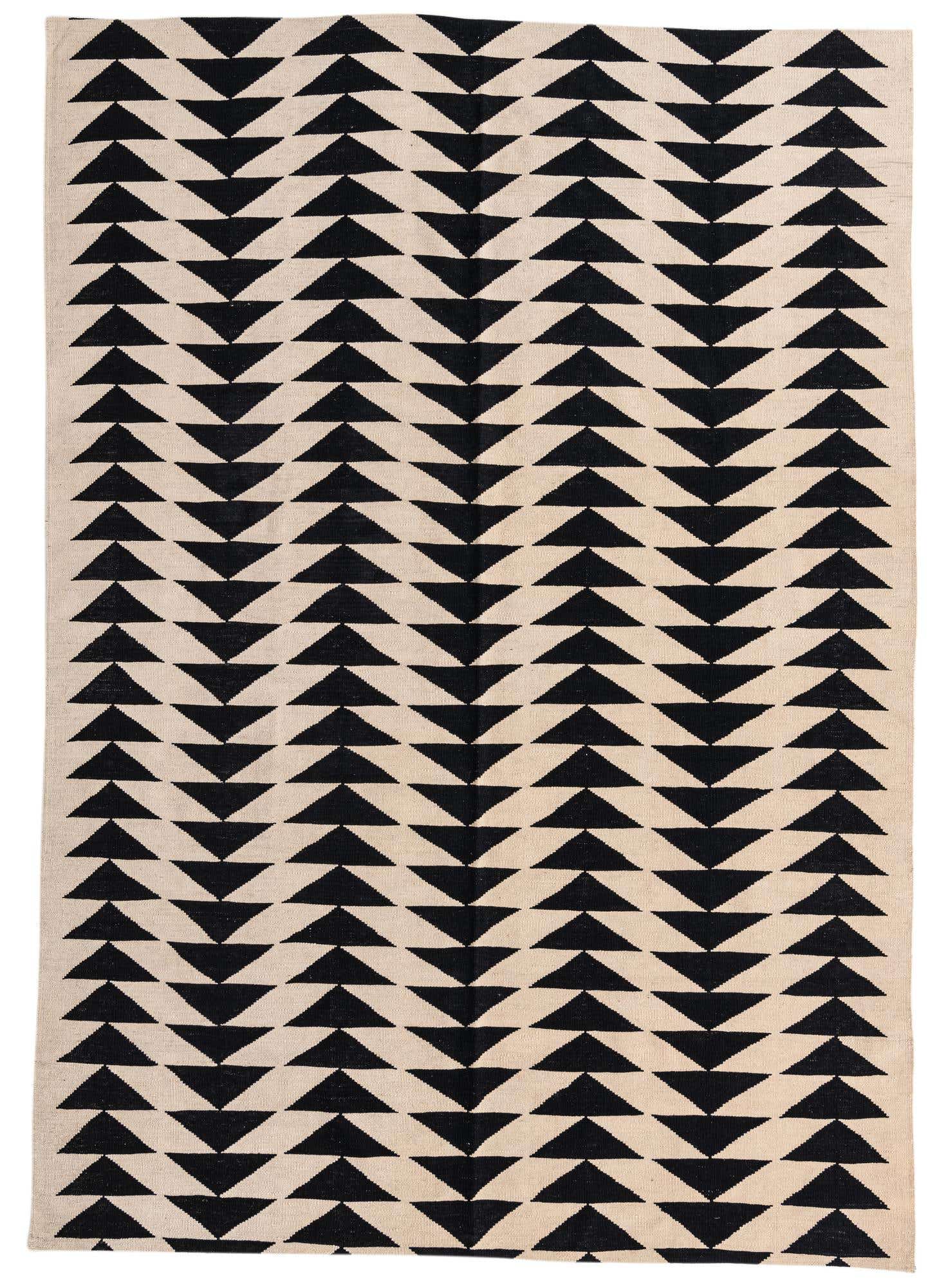 6' 7 x 9' 5 Hand Woven Kilim Modern Wool Rug