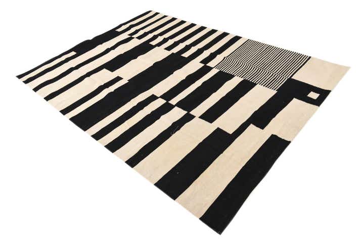 5' 7 x 7' 9 Hand Woven Kilim Modern Wool Rug
