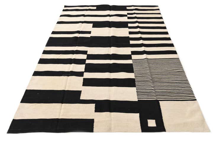 5' 7 x 7' 9 Hand Woven Kilim Modern Wool Rug