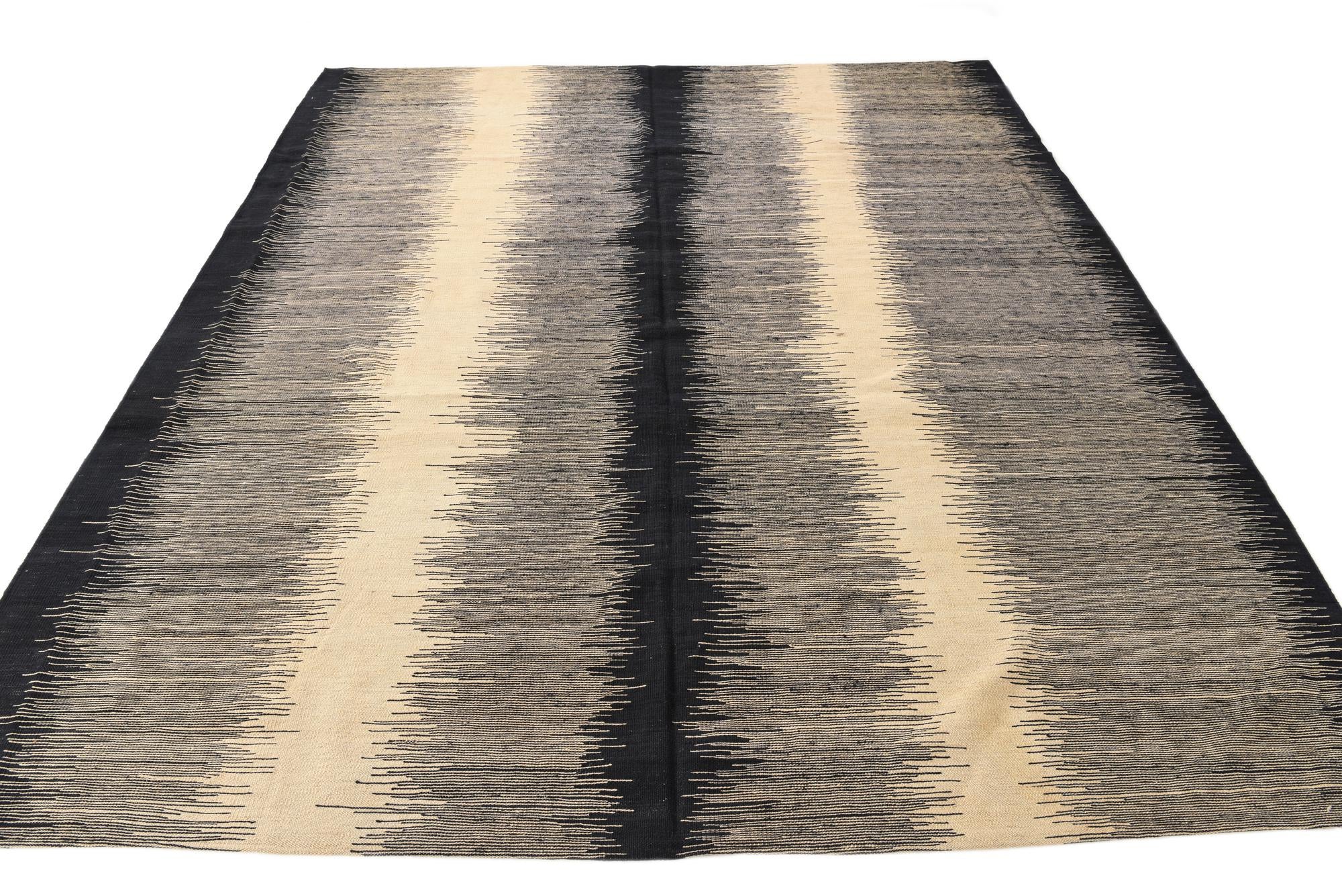 8' 2 x 9' 7 Hand Woven Kilim Modern Wool Rug