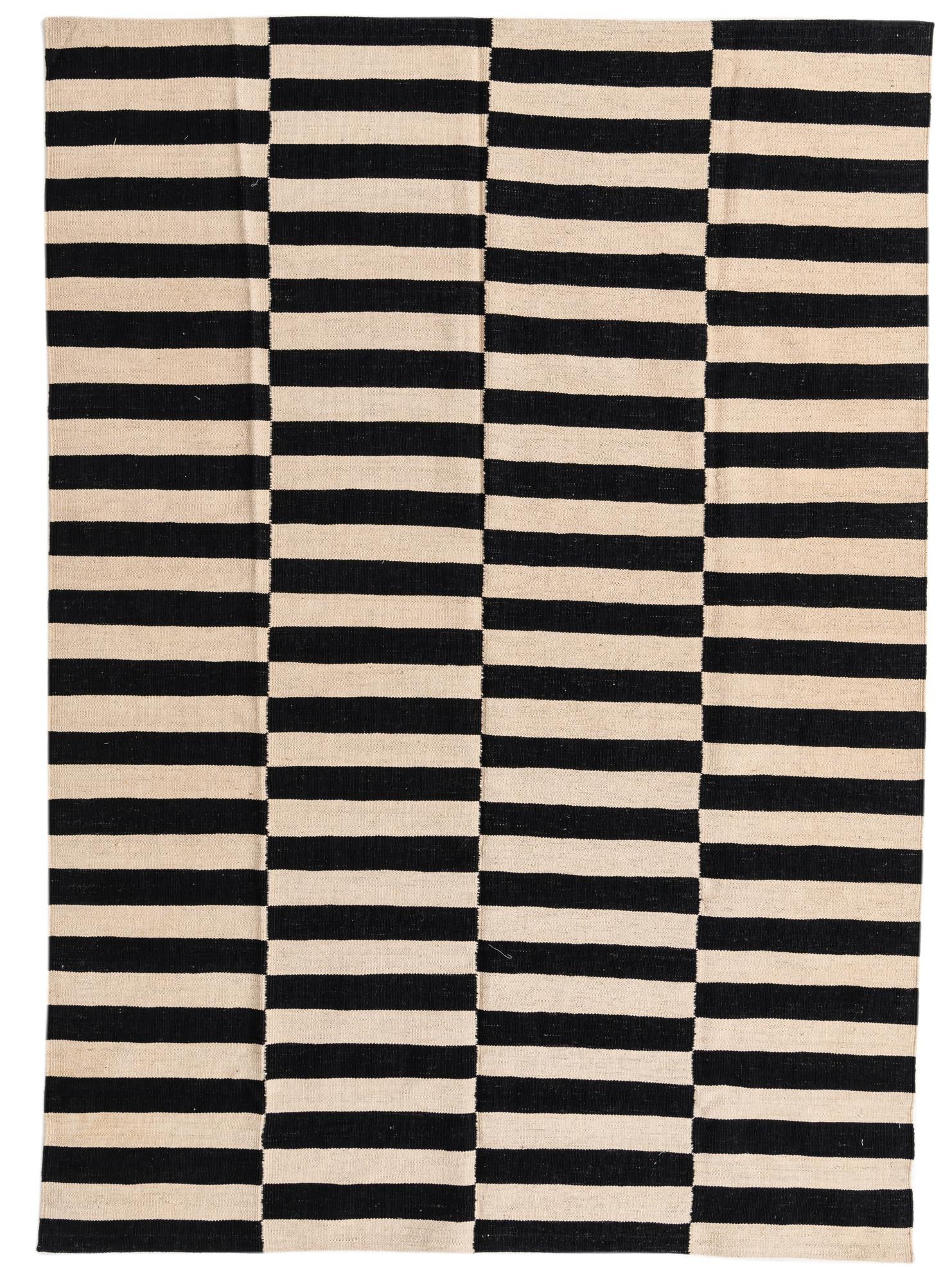 5' 8 x 8' Hand Woven Kilim Modern Wool Rug