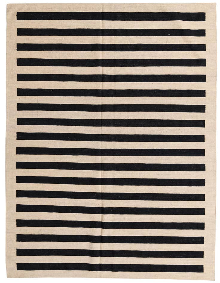 Detail image of 6' 7 x 9' 9 Hand Woven Kilim Modern Wool Rug