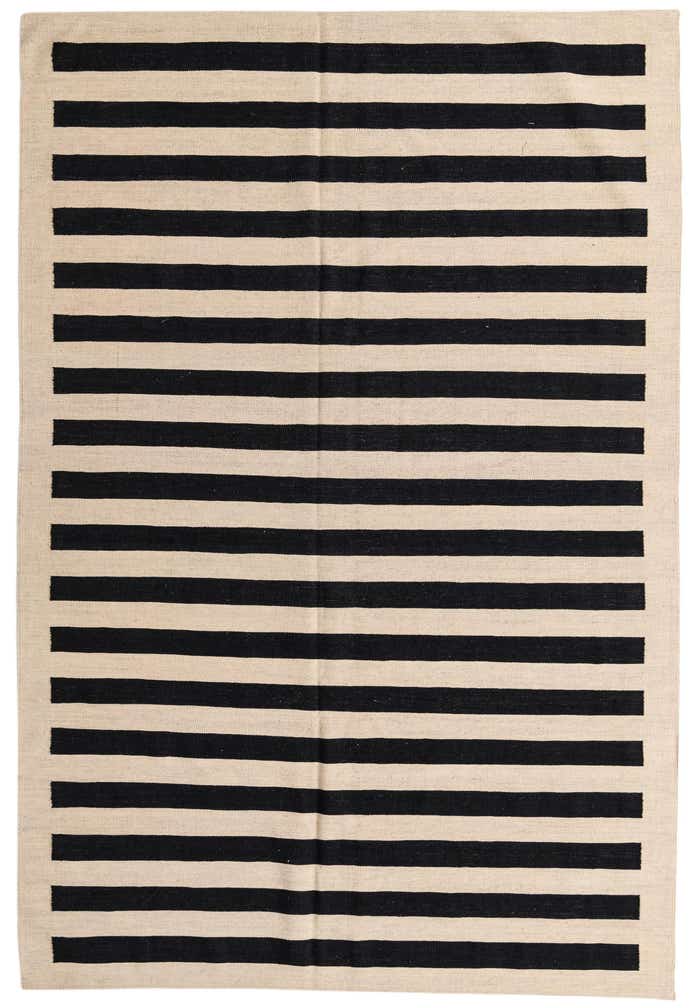 6' 7 x 9' 9 Hand Woven Kilim Modern Wool Rug