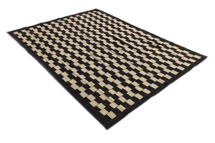 7' x 9' 4 Hand Woven Kilim Modern Wool Rug
