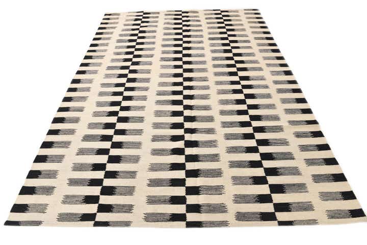 7' x 9' 4 Hand Woven Kilim Modern Wool Rug