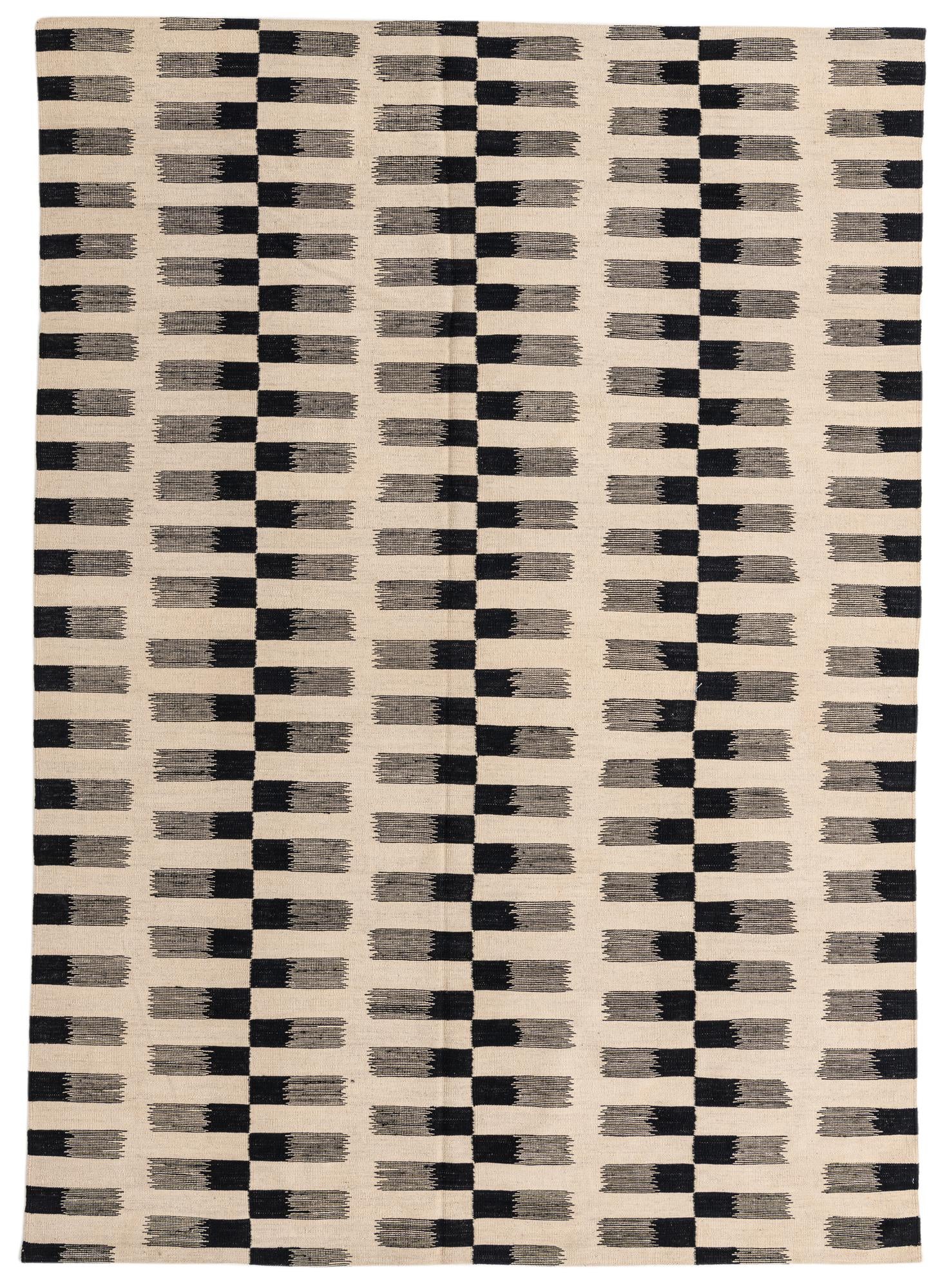 7' x 9' 4 Hand Woven Kilim Modern Wool Rug