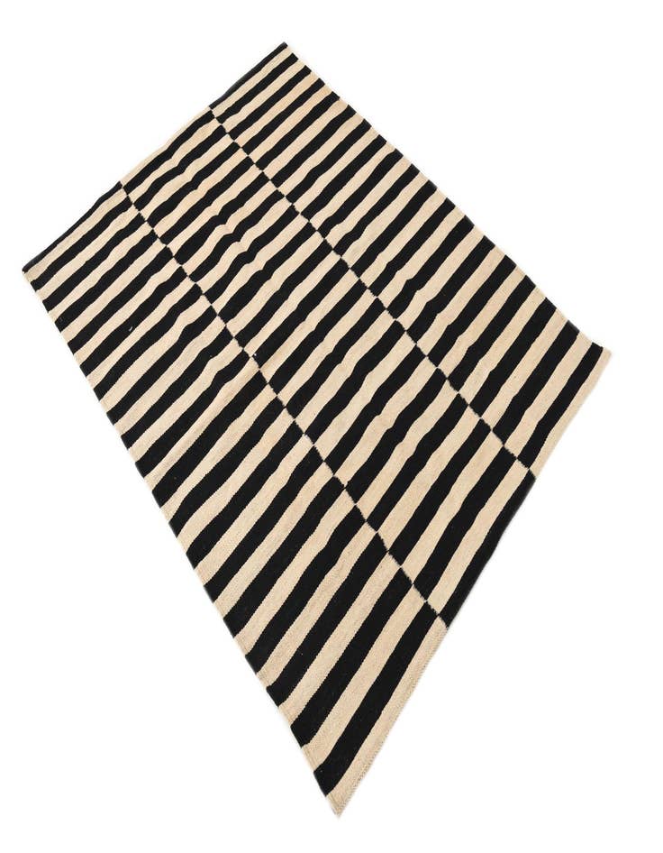 Detail image of 3' 4 x 4' 8  Hand Woven Kilim Modern Wool Rug