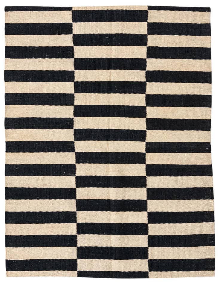 Detail image of 3' 4 x 4' 9 Hand Woven Kilim Modern Wool Rug