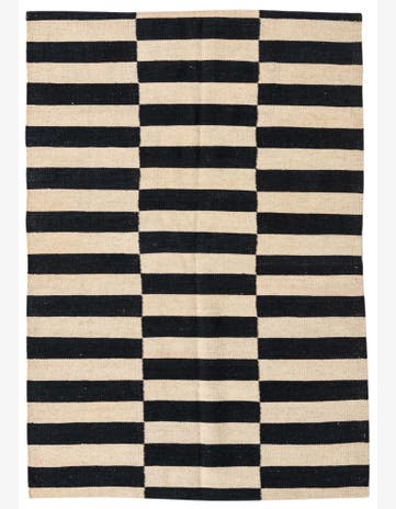 3' 4 x 4' 9 Hand Woven Kilim Modern Wool Rug