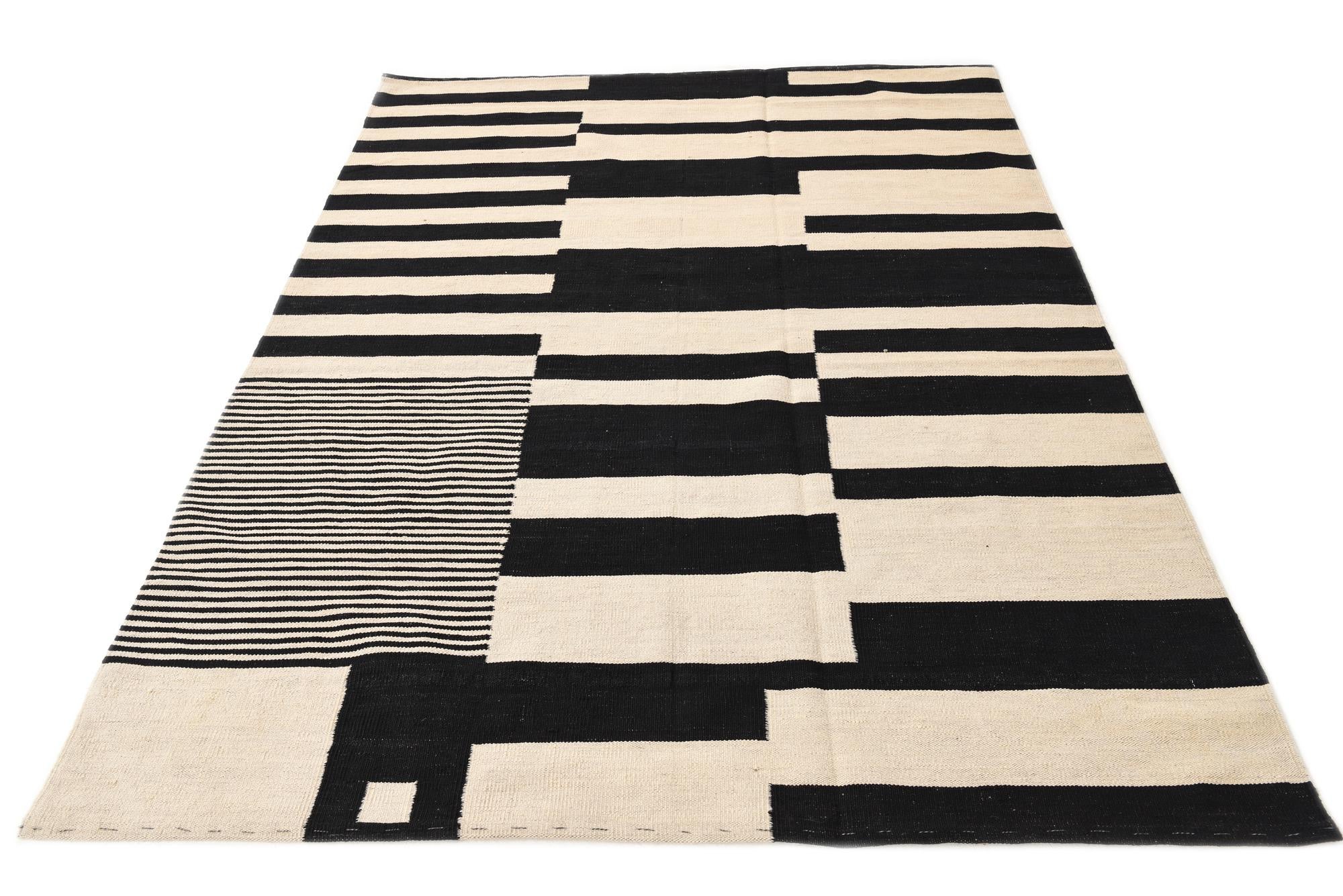 5' 8 x 7' 8 Hand Woven Kilim Modern Wool Rug