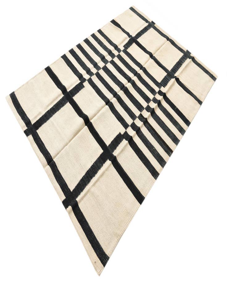 Detail image of 4' x 5' 9  Hand Woven Kilim Modern Wool Rug