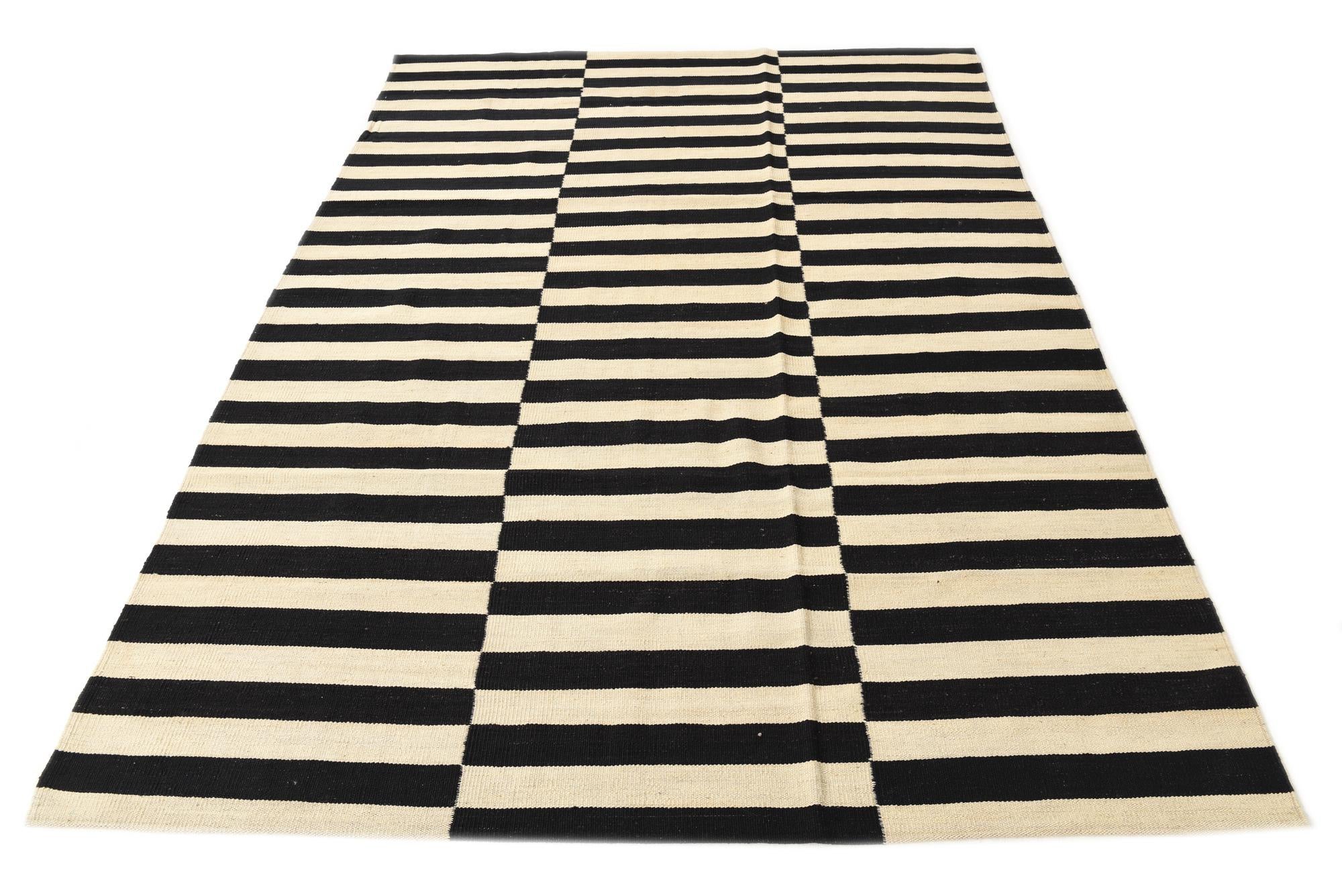 5' 8 x 7' 10 Hand Woven Kilim Modern Wool Rug