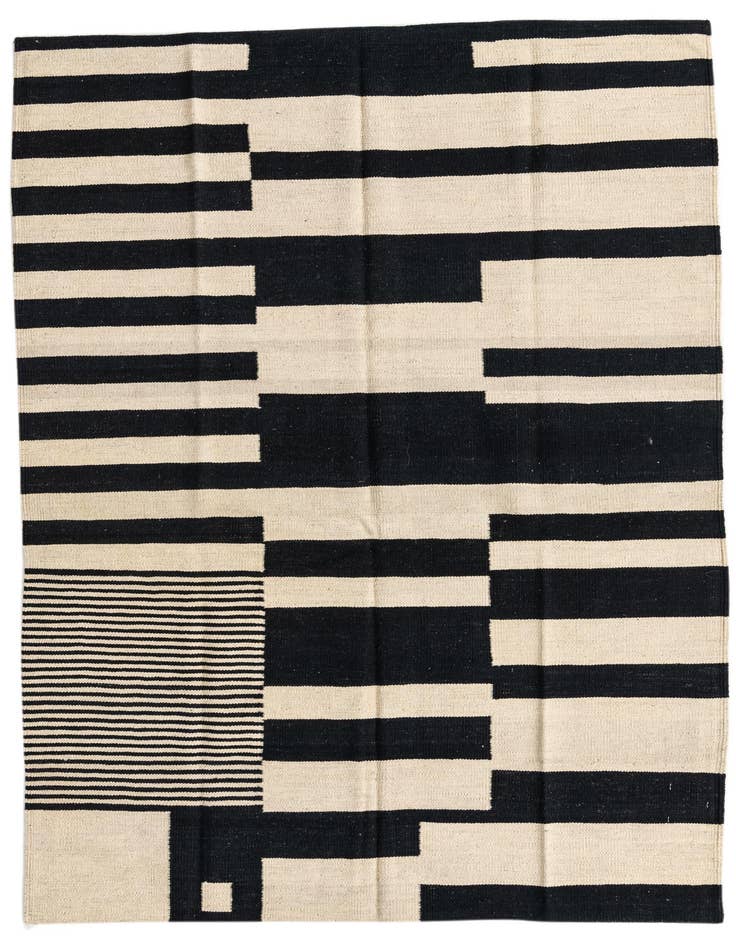 Detail image of 4' 8 x 6' 3 Hand Woven Kilim Modern Wool Rug